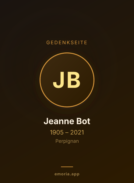 Gedenkportrait von Jeanne Bot