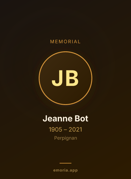 Memorial portrait of Jeanne Bot