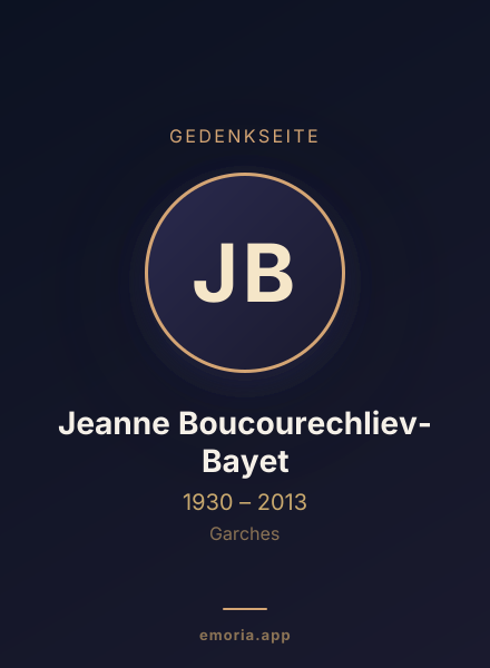Gedenkportrait von Jeanne Boucourechliev-Bayet