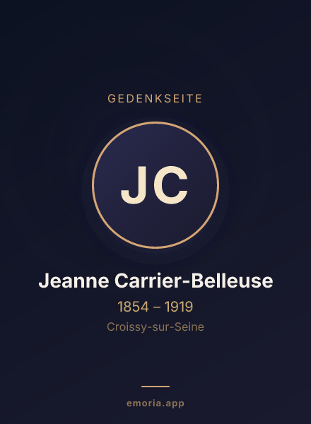 Gedenkportrait von Jeanne Carrier-Belleuse