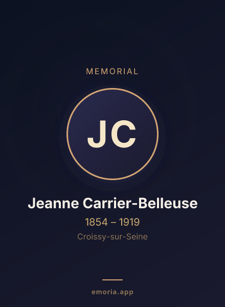 Memorial portrait of Jeanne Carrier-Belleuse