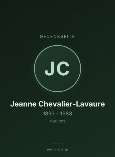 Gedenkportrait von Jeanne Chevalier-Lavaure