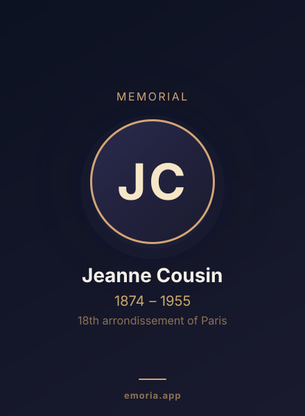 Memorial portrait of Jeanne Cousin