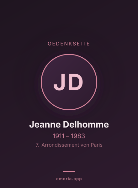 Gedenkportrait von Jeanne Delhomme