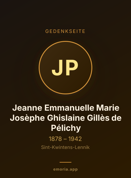Gedenkportrait von Jeanne Emmanuelle Marie Josèphe Ghislaine Gillès de Pélichy
