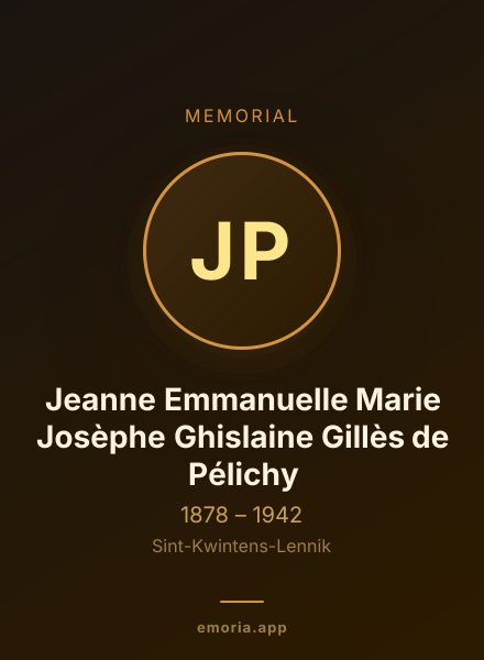 Memorial portrait of Jeanne Emmanuelle Marie Josèphe Ghislaine Gillès de Pélichy