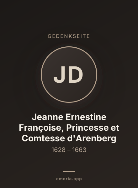 Gedenkportrait von Jeanne Ernestine Françoise, Princesse et Comtesse d'Arenberg
