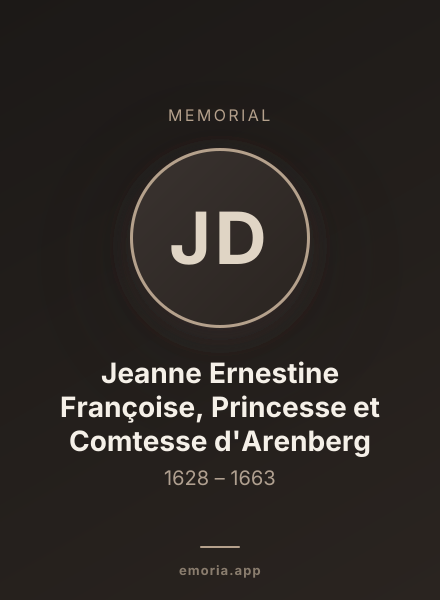 Memorial portrait of Jeanne Ernestine Françoise, Princesse et Comtesse d'Arenberg