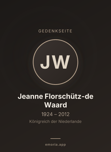 Gedenkportrait von Jeanne Florschütz-de Waard