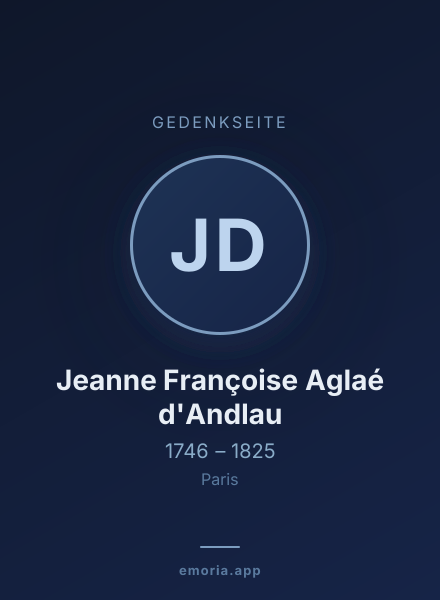 Gedenkportrait von Jeanne Françoise Aglaé d'Andlau