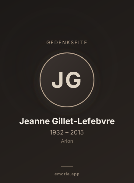Gedenkportrait von Jeanne Gillet-Lefebvre