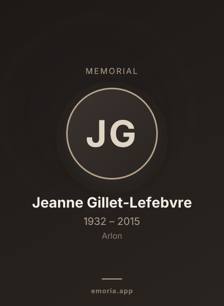 Memorial portrait of Jeanne Gillet-Lefebvre