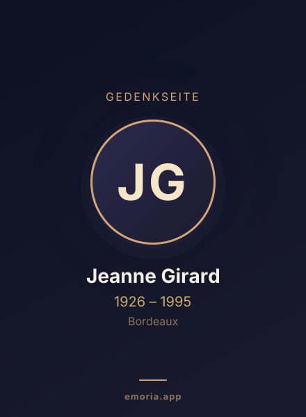 Gedenkportrait von Jeanne Girard