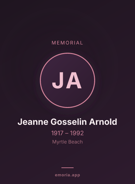 Memorial portrait of Jeanne Gosselin Arnold