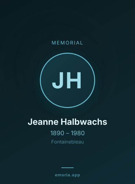 Memorial portrait of Jeanne Halbwachs