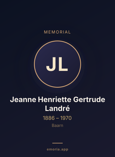 Memorial portrait of Jeanne Henriette Gertrude Landré