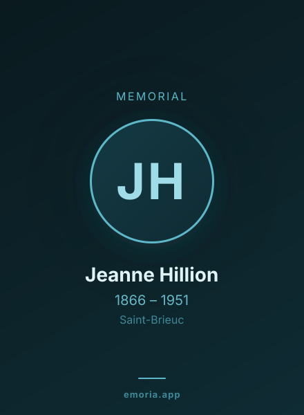 Memorial portrait of Jeanne Hillion