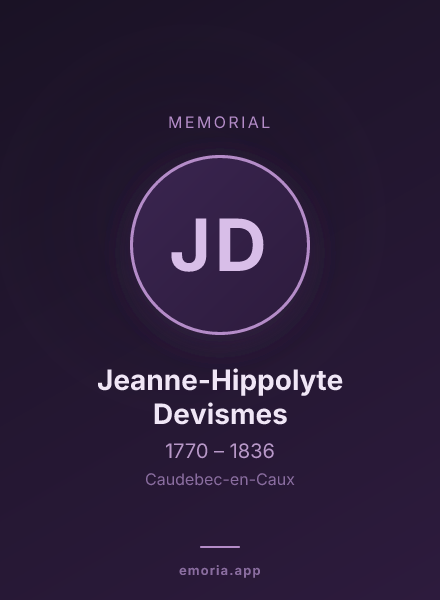 Memorial portrait of Jeanne-Hippolyte Devismes