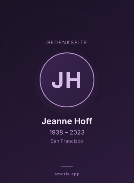 Gedenkportrait von Jeanne Hoff