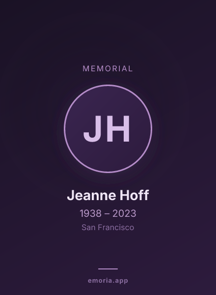 Memorial portrait of Jeanne Hoff