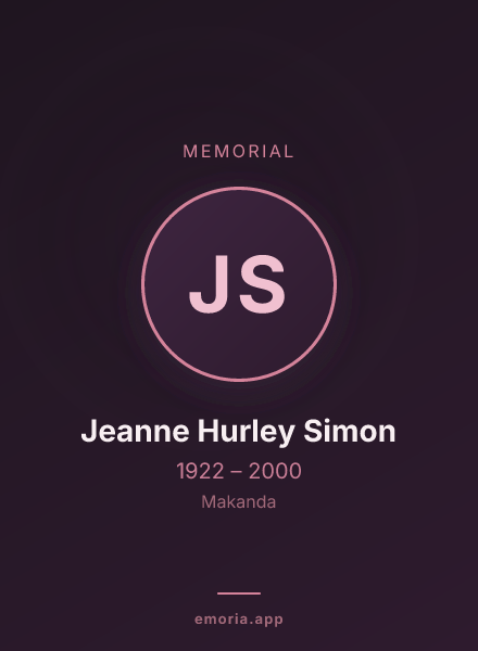Memorial portrait of Jeanne Hurley Simon