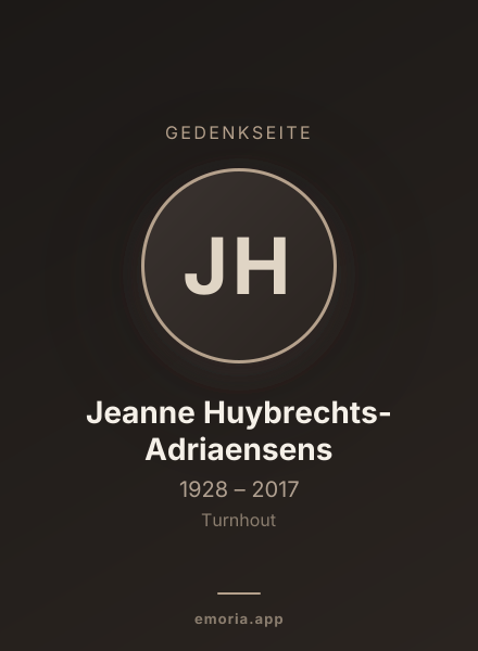 Gedenkportrait von Jeanne Huybrechts-Adriaensens