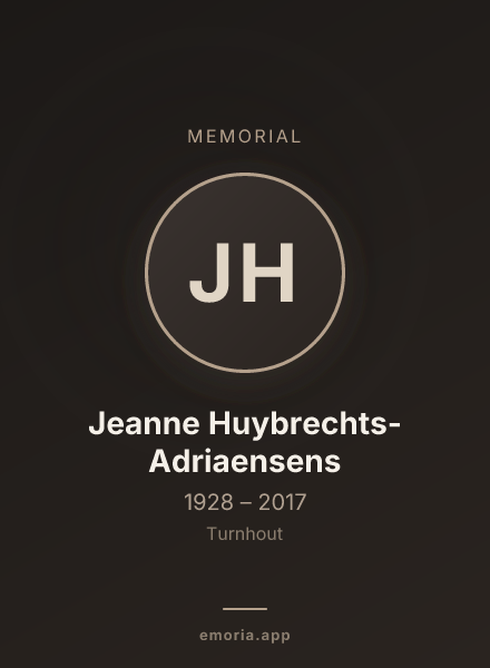 Memorial portrait of Jeanne Huybrechts-Adriaensens