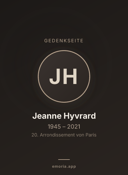 Gedenkportrait von Jeanne Hyvrard