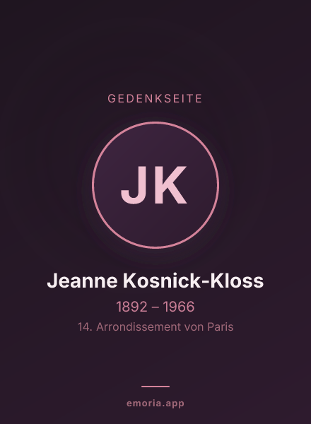 Gedenkportrait von Jeanne Kosnick-Kloss