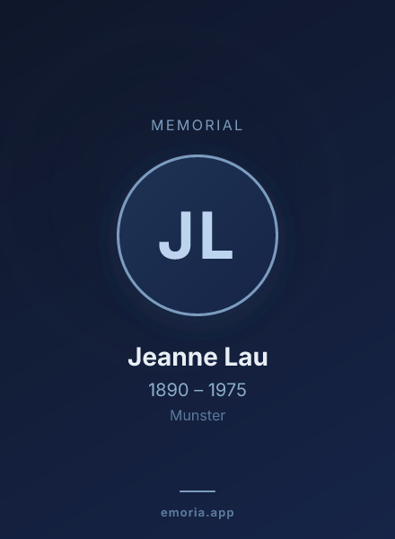 Memorial portrait of Jeanne Lau