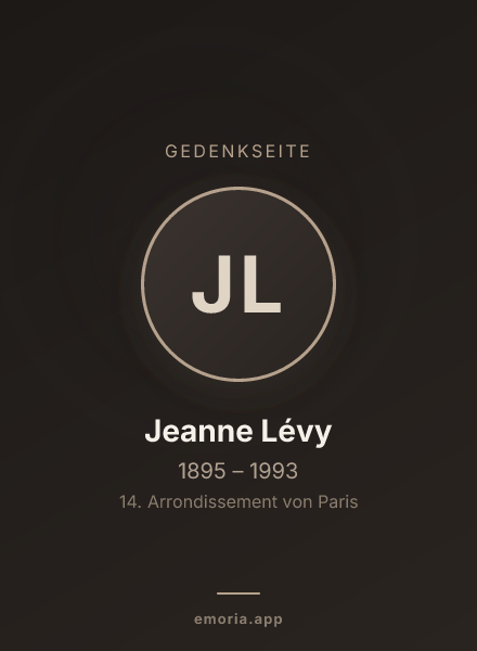 Gedenkportrait von Jeanne Lévy