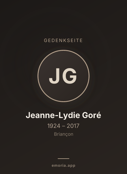 Gedenkportrait von Jeanne-Lydie Goré