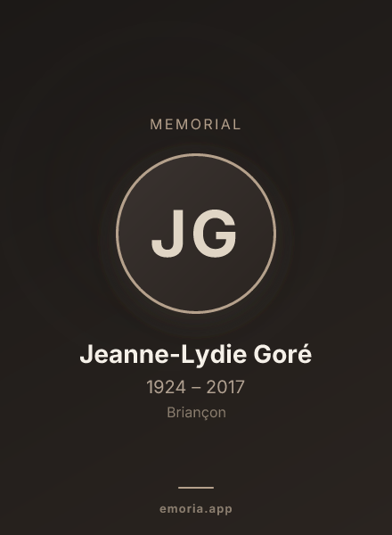 Memorial portrait of Jeanne-Lydie Goré