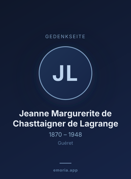 Gedenkportrait von Jeanne Margurerite de Chasttaigner de Lagrange