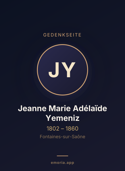 Gedenkportrait von Jeanne Marie Adélaïde Yemeniz