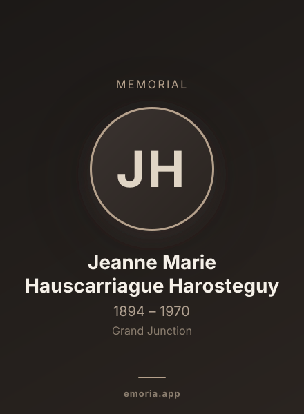Memorial portrait of Jeanne Marie Hauscarriague Harosteguy