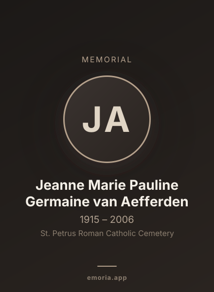Memorial portrait of Jeanne Marie Pauline Germaine van Aefferden