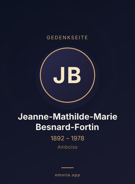 Gedenkportrait von Jeanne-Mathilde-Marie Besnard-Fortin