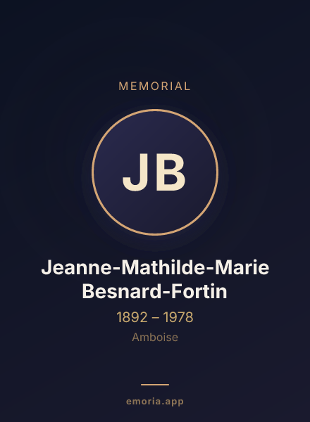 Memorial portrait of Jeanne-Mathilde-Marie Besnard-Fortin