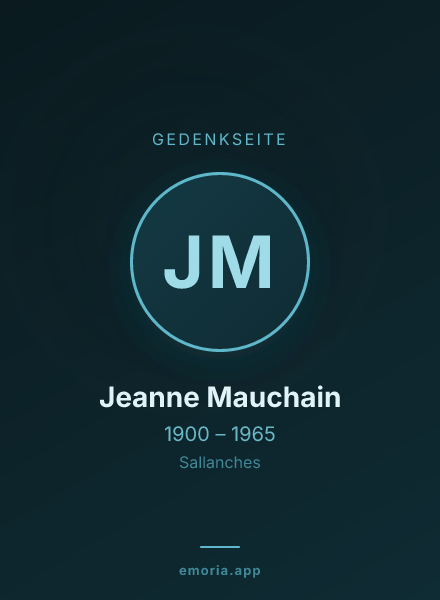 Gedenkportrait von Jeanne Mauchain