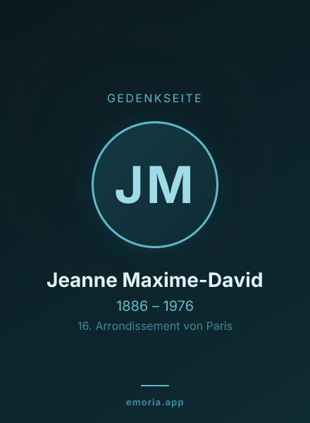 Gedenkportrait von Jeanne Maxime-David