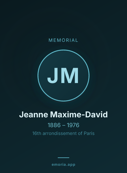 Memorial portrait of Jeanne Maxime-David