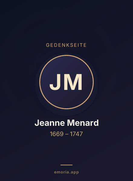 Gedenkportrait von Jeanne Menard