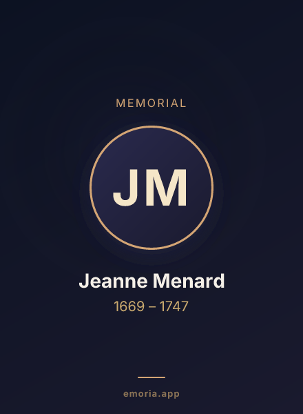 Memorial portrait of Jeanne Menard