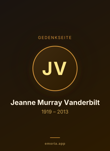 Gedenkportrait von Jeanne Murray Vanderbilt