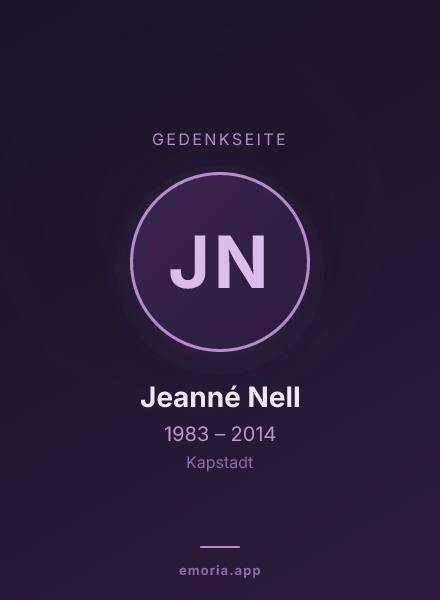 Gedenkportrait von Jeanné Nell