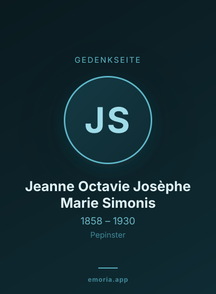Gedenkportrait von Jeanne Octavie Josèphe Marie Simonis