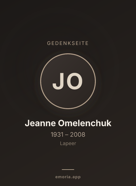 Gedenkportrait von Jeanne Omelenchuk