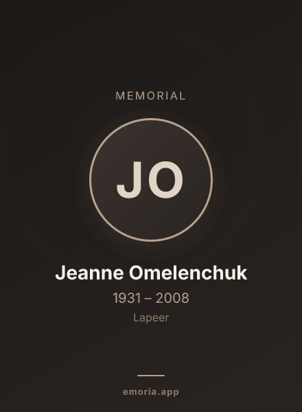 Memorial portrait of Jeanne Omelenchuk