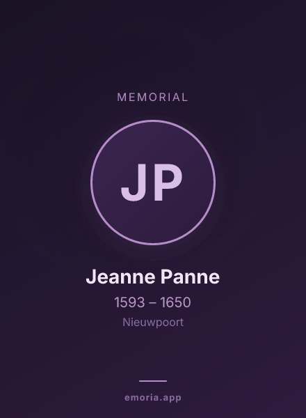 Memorial portrait of Jeanne Panne